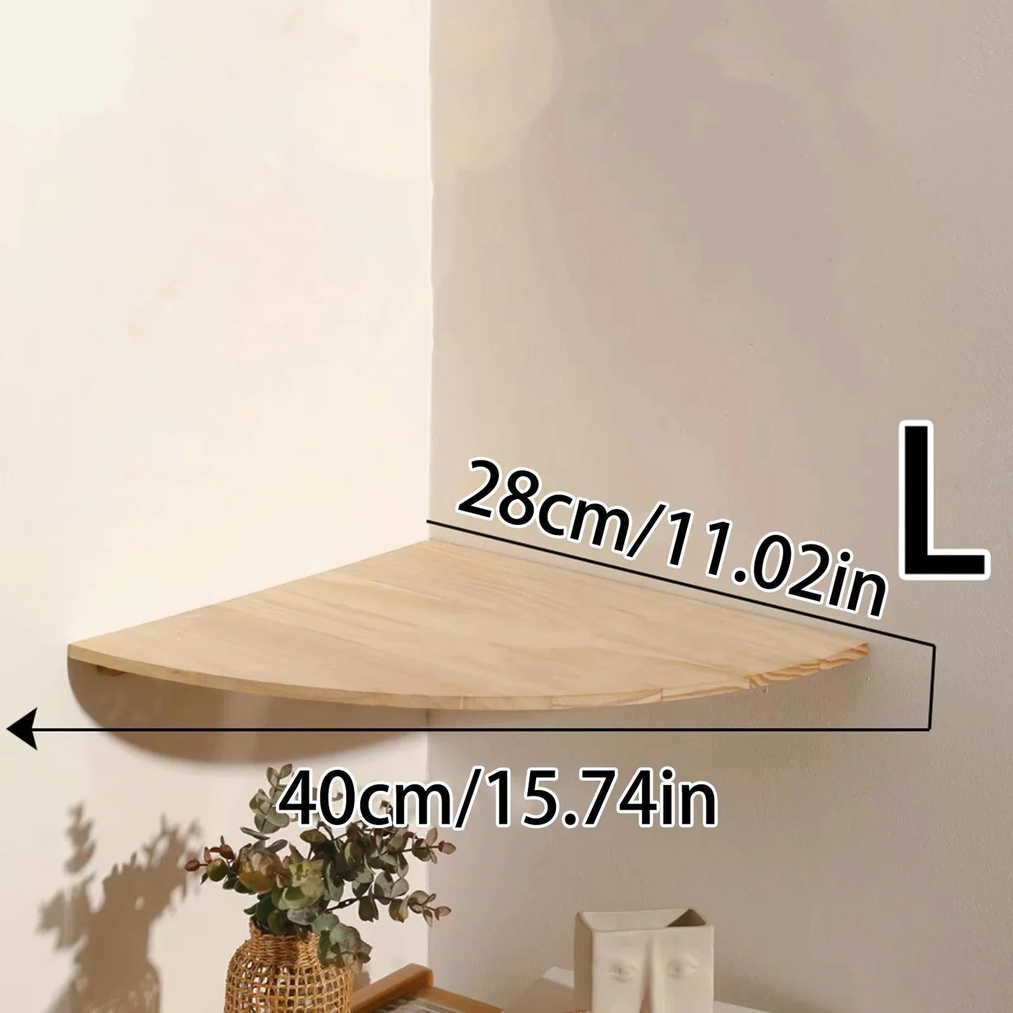 Scalloped Corner Shelves Floating Wall Shelf Storage Rack Wooden Wall Decor Bedroom Living Room Kitchen Home Decorations Ledge