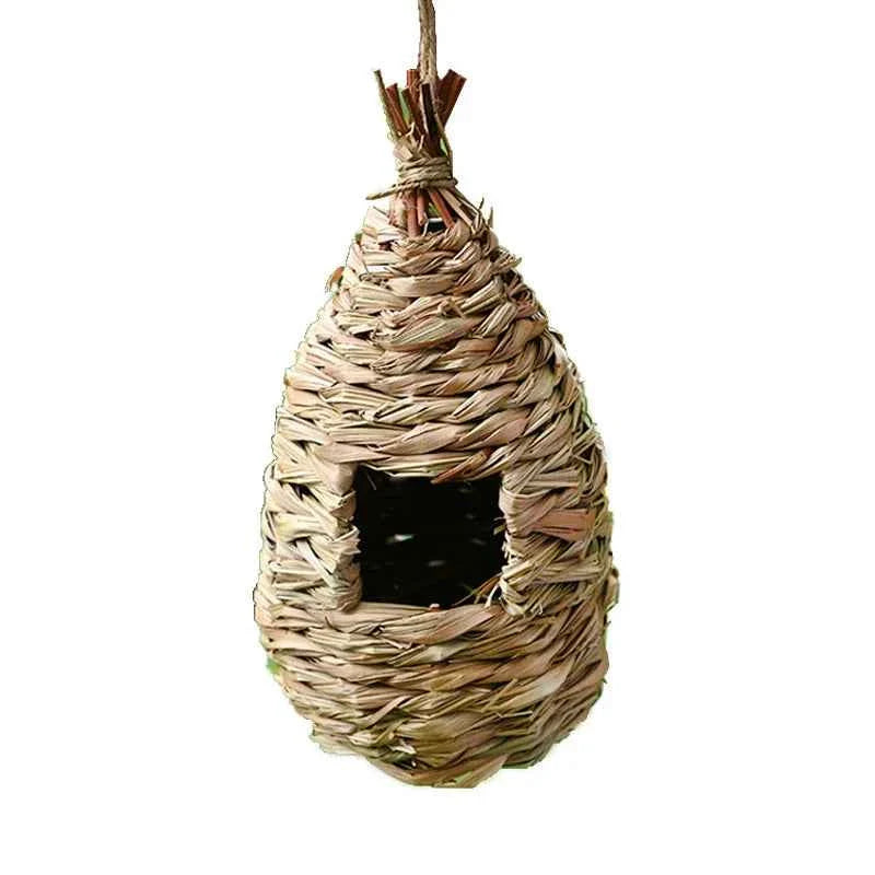〔W〕Birds Nest Outdoor Hand-weaved Decorative Bird House Bird Cage Shelter Weaved Hanging Parrot Nest Creative Handmade Bird Cage