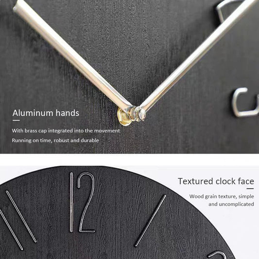 Nordic Style Home Wall Clock No Second Hand Simple Quartz 30"