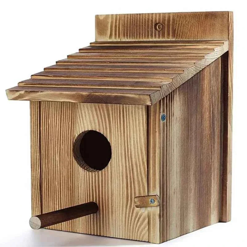 Wooden Bird House Outdoors Garden Decorative Bird Nests Tree Pine Wood Birds Cages Cheap Small Parrot Nesting Pet Supplies