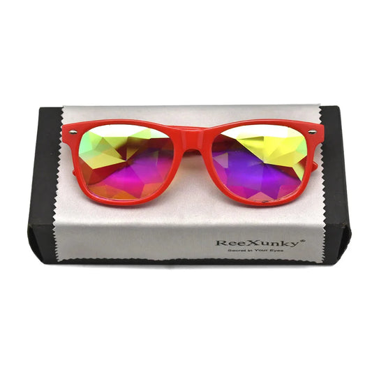 Classic Square Party Sunglasses Women Men Fashion EDM Light Diffraction Futuristic Rave Festival Sun Glasses Psychedelic Prism
