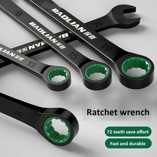 Dual-Purpose Wrench Fast Plum Blossom Ratchet Wrench Industrial Grade 72 Tooth Labor-Saving, Fast and Durable Dual-use Wrench