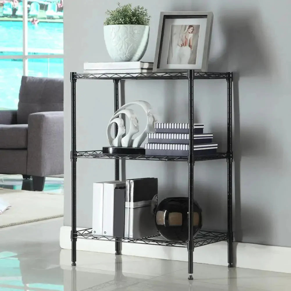 Detachable Storage Rack Corrosion Resistant 3 Tiers Strong Load Bearing Adjustable Shelf for Kitchen Bathroom Book Spice Storage