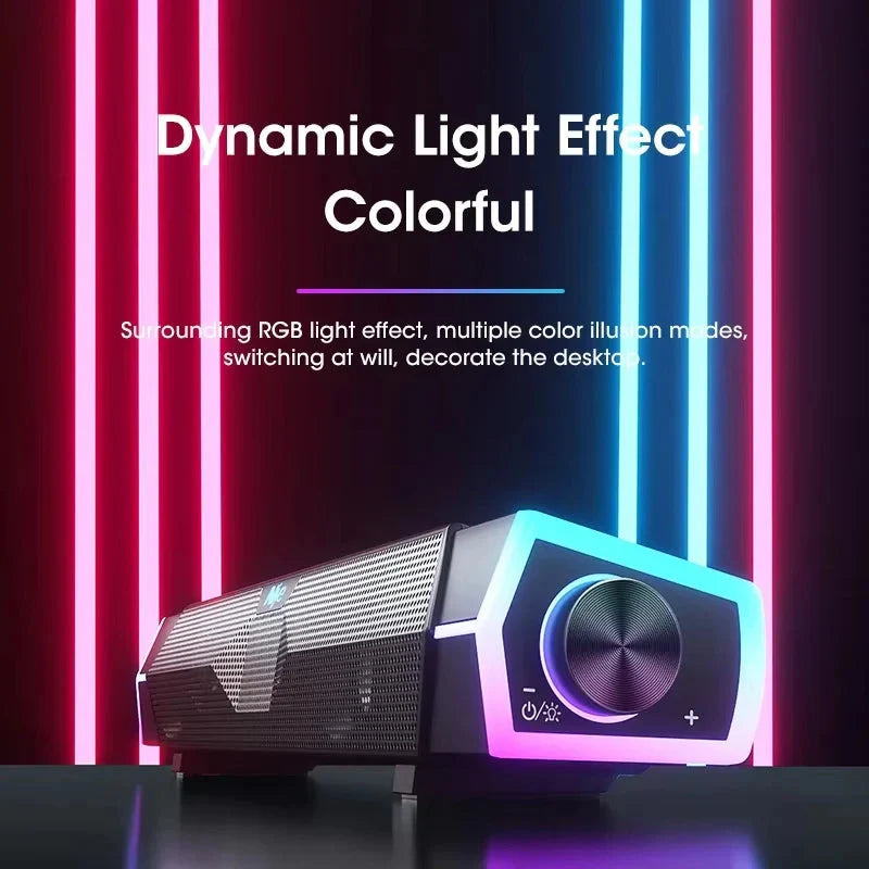 Bluetooth Speaker Bar 4D Surround Sound Subwoofer Wired Wireless RGB Home Audio Video for TV PC