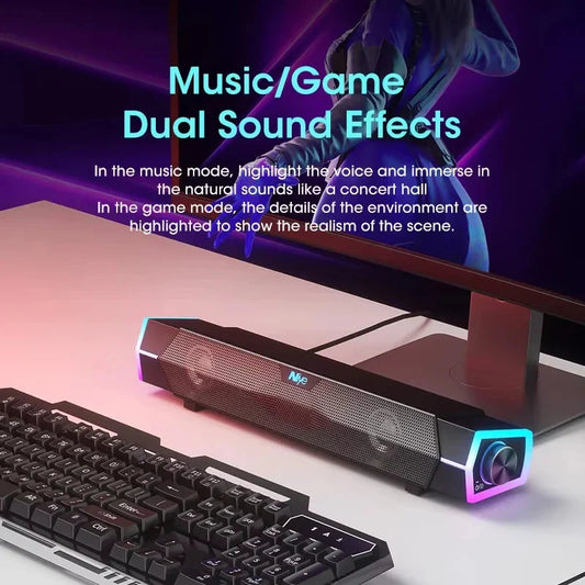Bluetooth Speaker Bar 4D Surround Sound Subwoofer Wired Wireless RGB Home Audio Video for TV PC