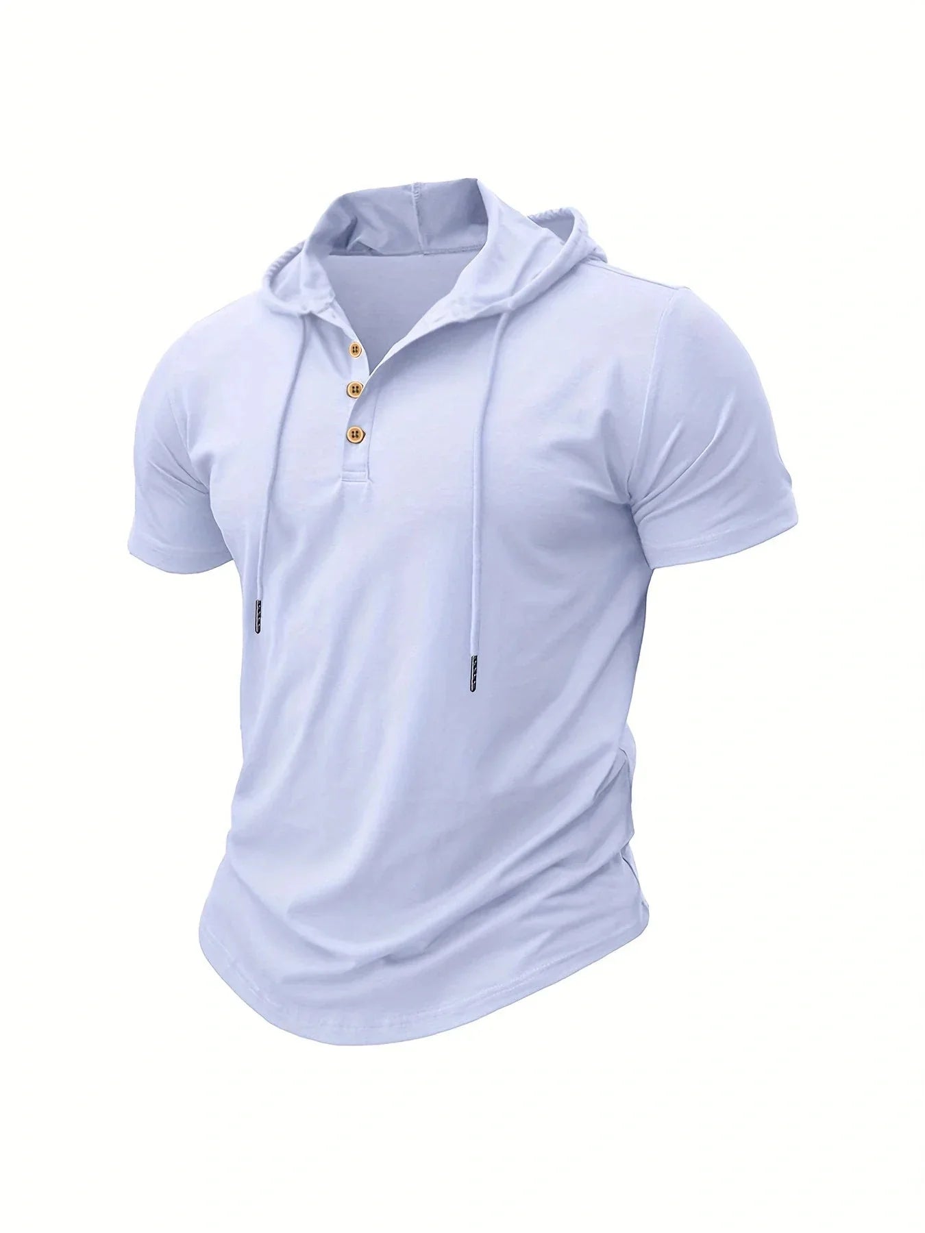 Men T Shirts Summer Slim Fitness Hooded Short-Sleeved Bodybuilding Quick Dry Tshirt Male Gym Clothes Breathable Sports Tops
