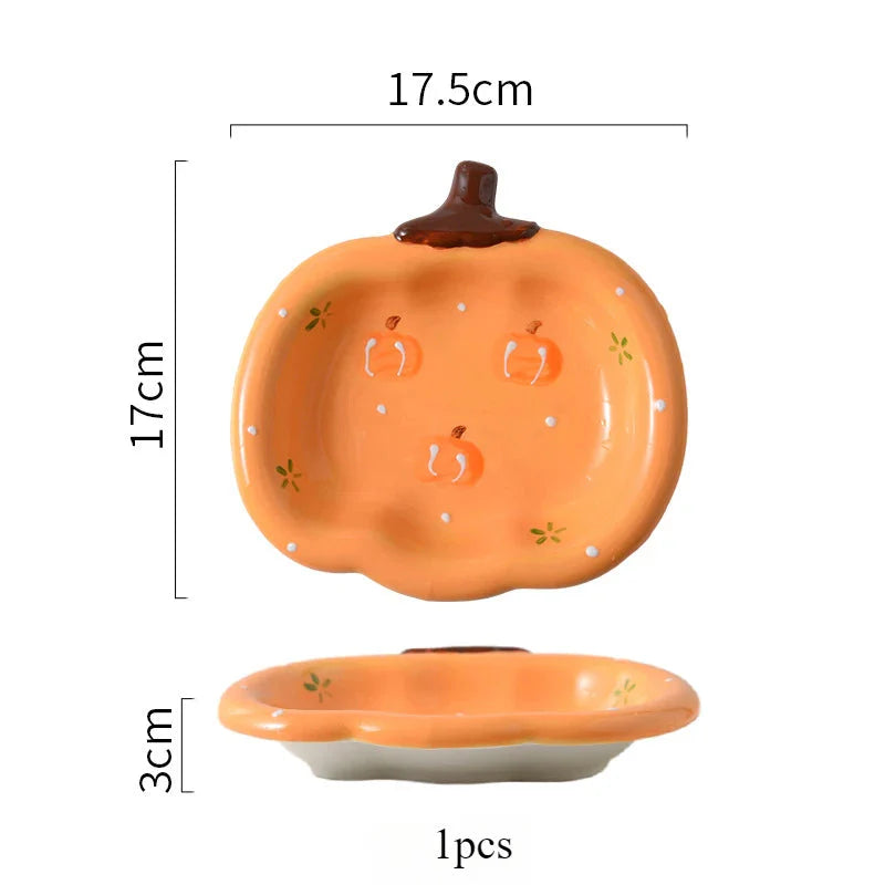 Fruit Plates Ceramic Household Cute Dessert Plates Salad Plates Home Desktop Fun Decoration Plates Mini Trays Kitchen Oil Plates