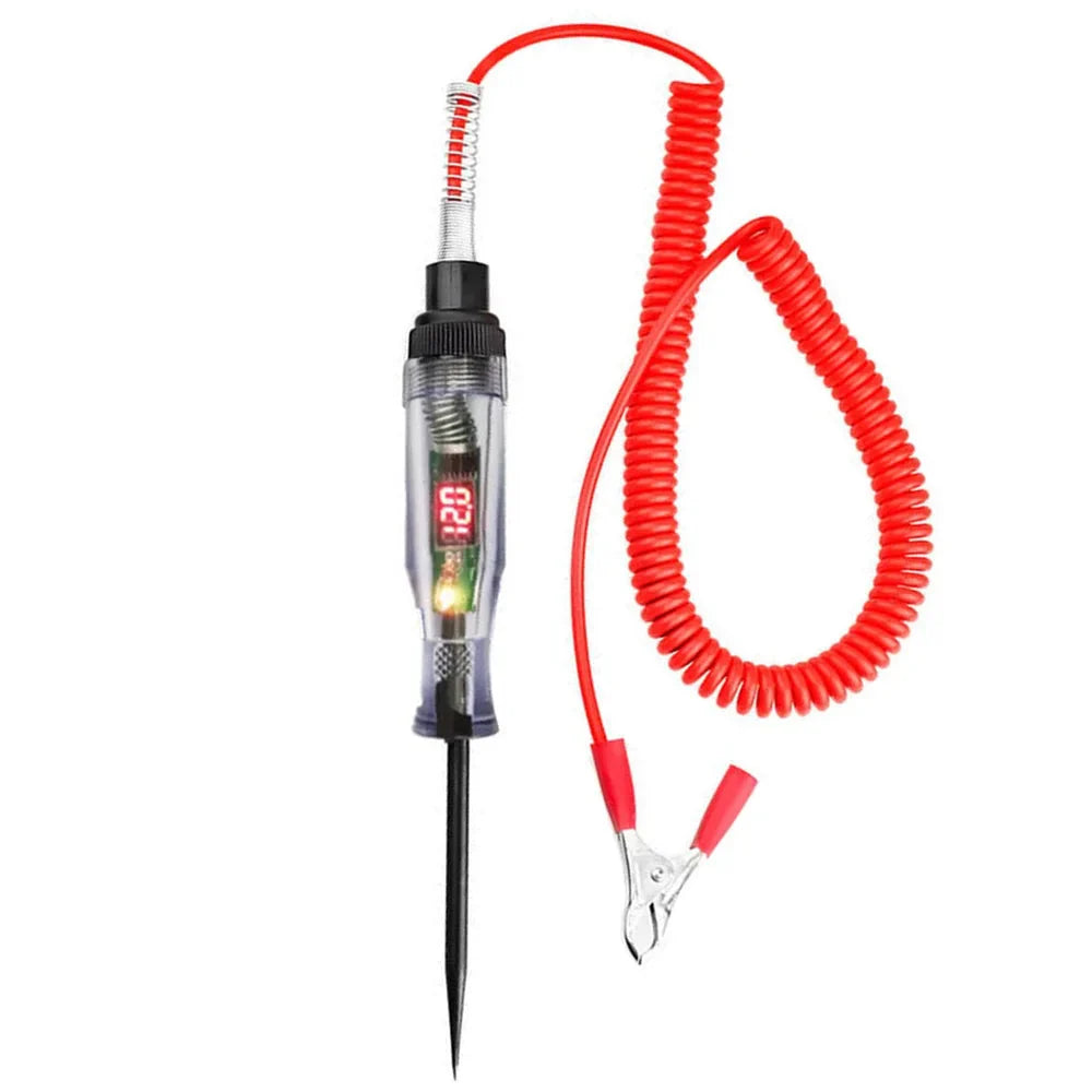 1pc 6V 12V 24V 48V 90V Car Digital Display Test Pen Circuit Test Pen Light Bulb Electric Measuring Pen Repair Tools