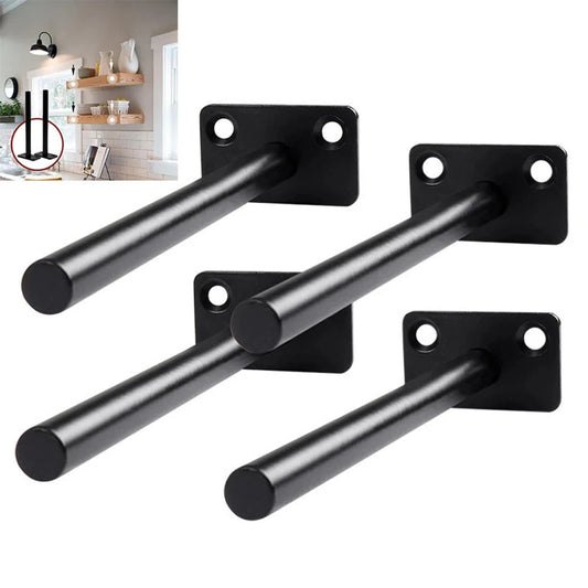 T Shape Concealed Shelf Brackets Floating Wall Shelf Supports Screw Mounting Plate Multi sizes Metal Brackets