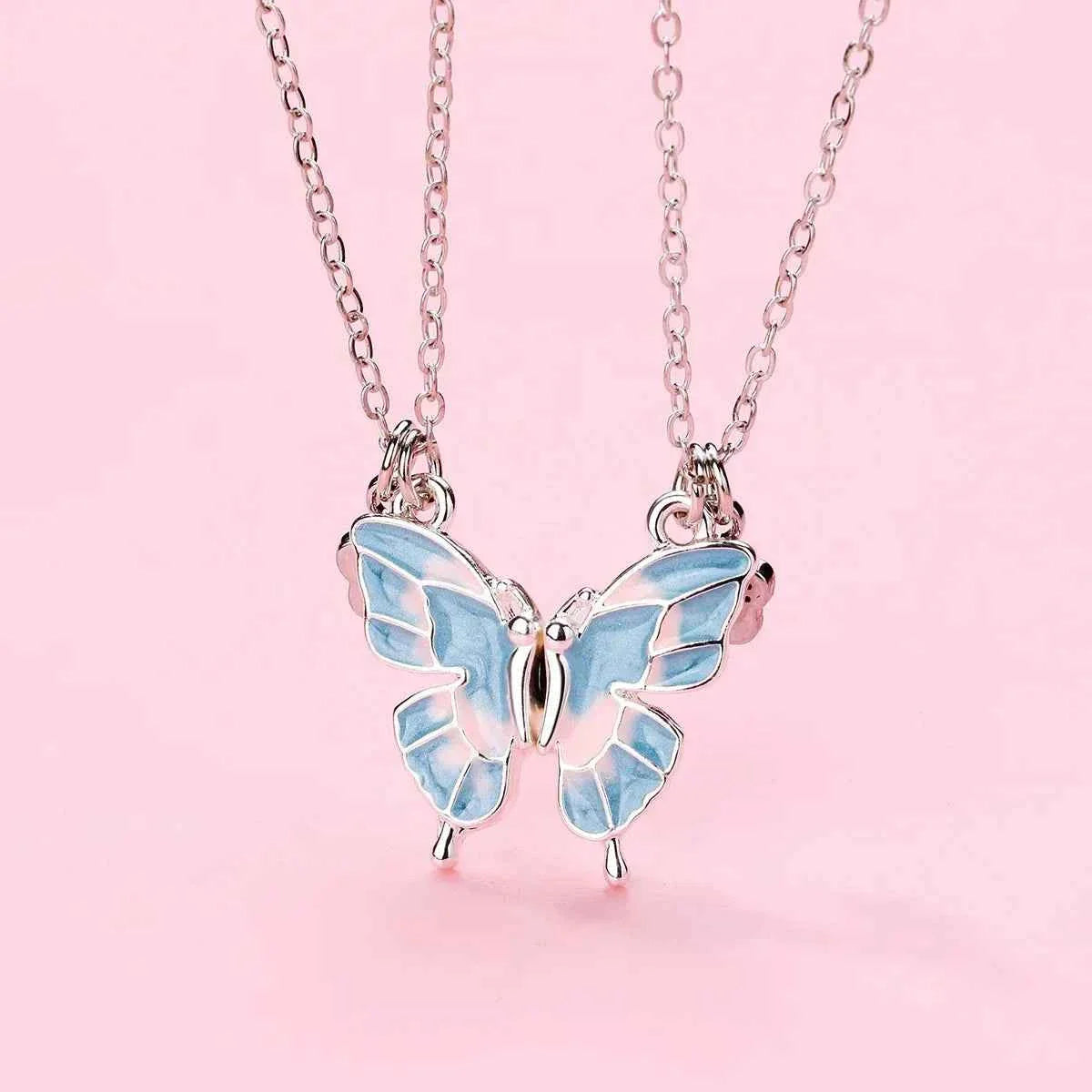 Best Friends Pendant Necklace For Woman Girls Magnetism Sequin Couple Crystal Chain Choke BFF Friendship Forever Jewelry Gift