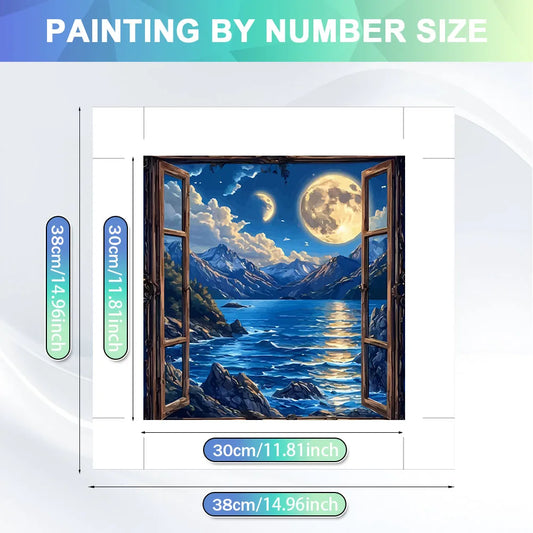 HUACAN Coloring By Numbers Mountain Landscape HandPainted Kits Home Decor Sea Painting Drawing Pictures By Numbers Diy Gift Art
