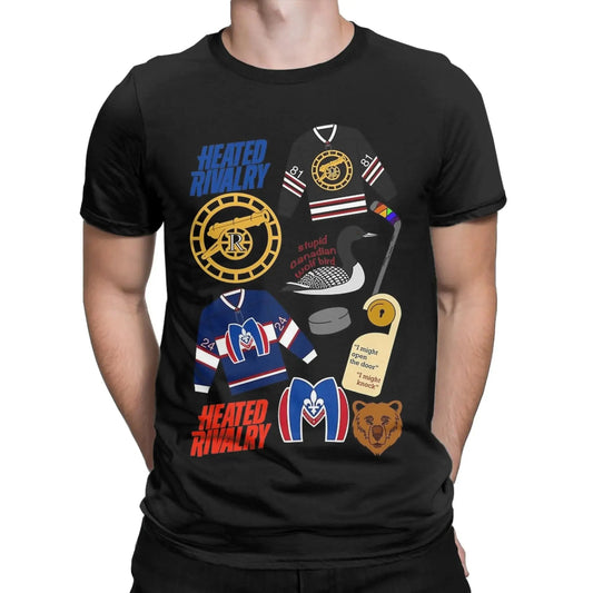 Men's T-Shirts Heated Rivalry Shane & Ilya Vintage Cotton Tees Short Sleeve T Shirts Round Collar Clothing Graphic