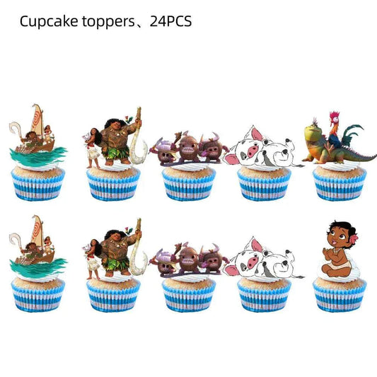 Moana Party Decorations Balloons Set Tableware Napkins Cups Plates Backdrop Kit Disney Vaiana Theme Happy Birthday Deco Supplies