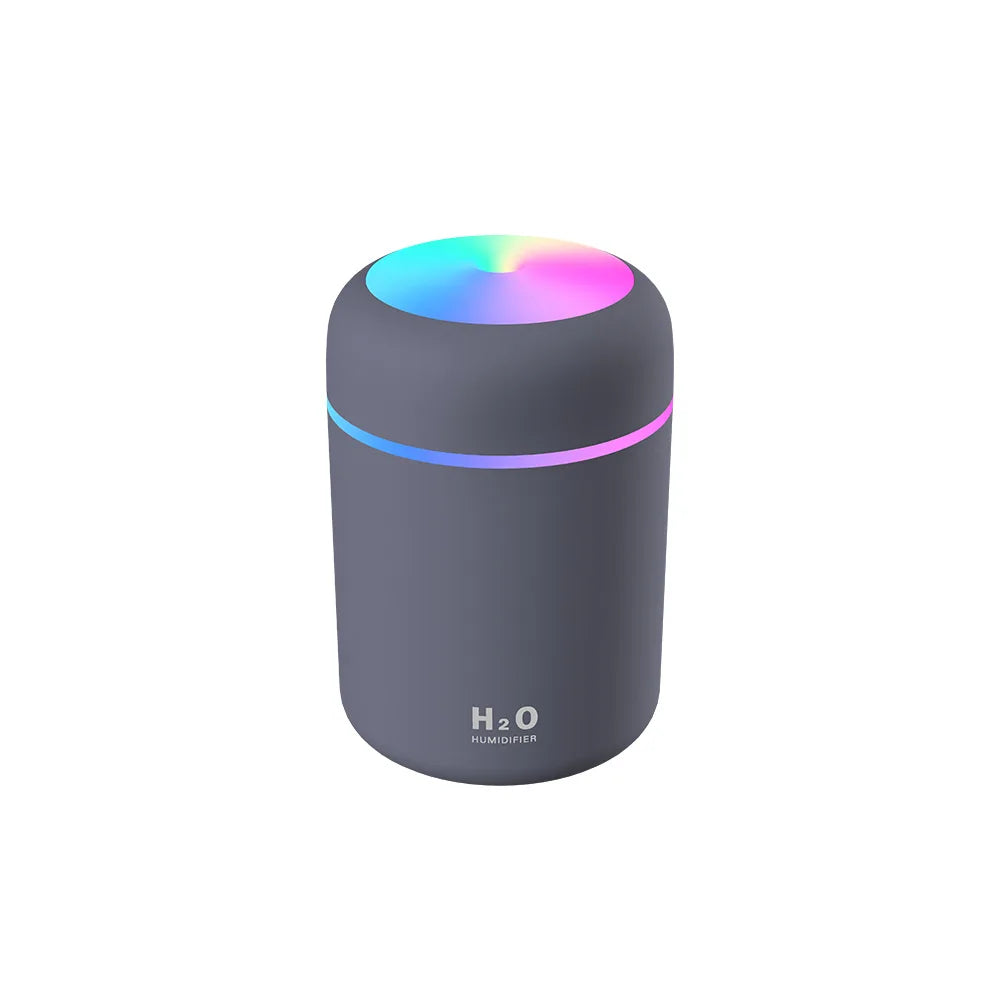 Portable Mini Air Humidifier For Bedroom,Personal Desktop,Car With Colorful Mood Lighting 2 Mist Modes And Auto Shut-Off
