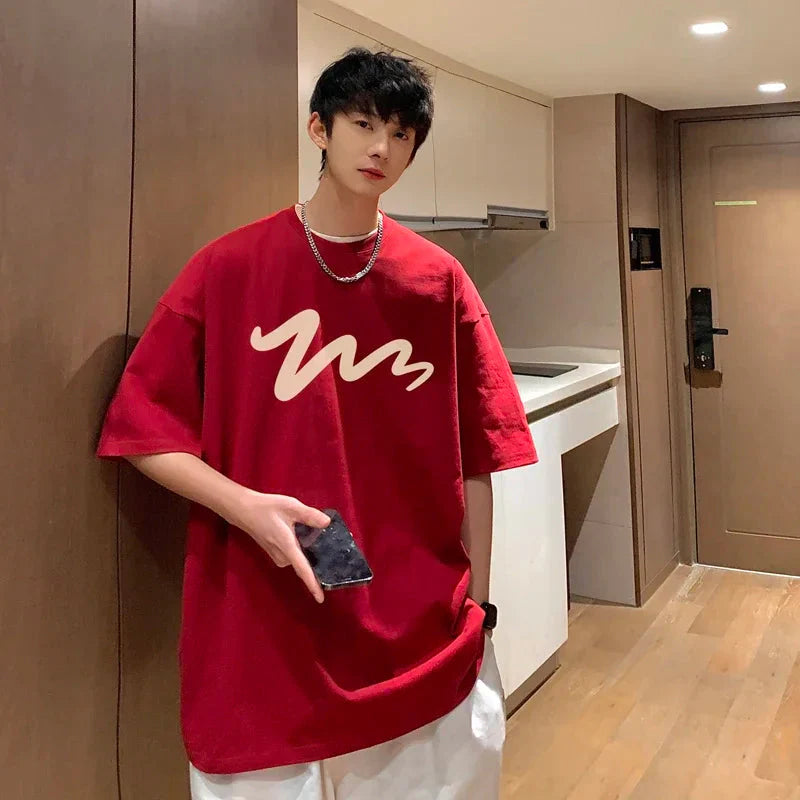 Men's T Shirt Oversized Mens White Cotton T-shirts Funny Print 5XL Casual Wear Summer Tee Shirts For Men Big Size Male Clothes