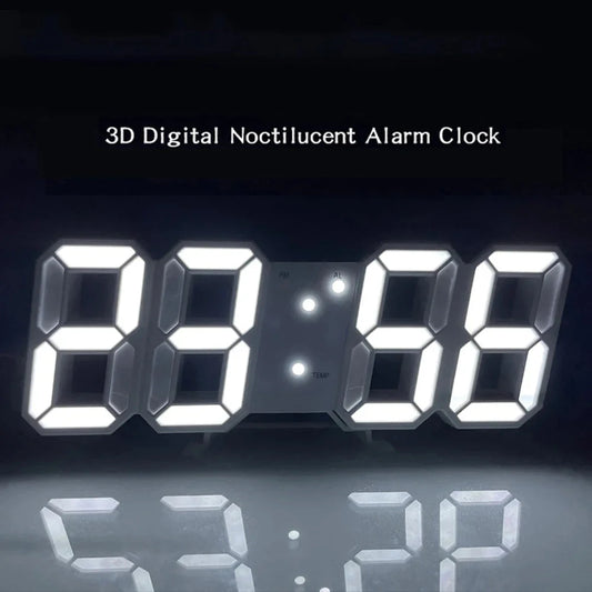 3D LED Digital Clock 12/24H Time Display Colorful Clock for Office/Living Room/Meeting Room/Kitchen