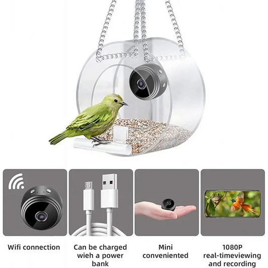 A19F-Bird Feeder With Camera, With HD Night-Version As Shown For Outdoor Bird Watching & Capture Photos B
