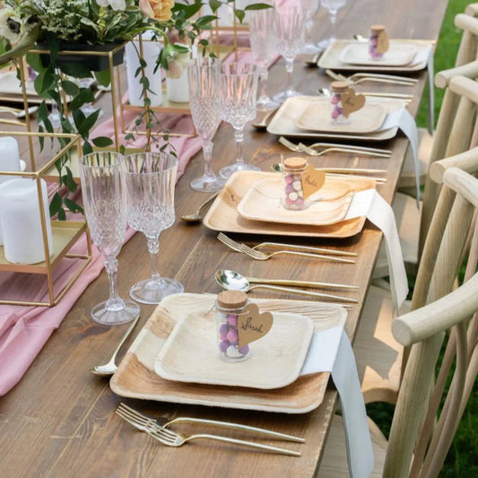 25PCS 6in/8in/10in Disposable Palm Leaf Plate Square Dessert Plates Eco-friendly Bamboo Like Plates Wedding Party Birthday