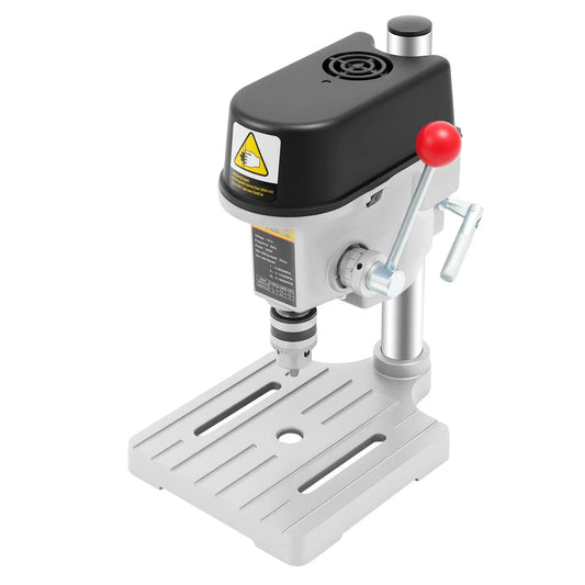 340W Portable Benchtop Drill Press, High-precision 3 Speed Adjustable Mini Portable Electric Bench Drill Stand for Iron Wood