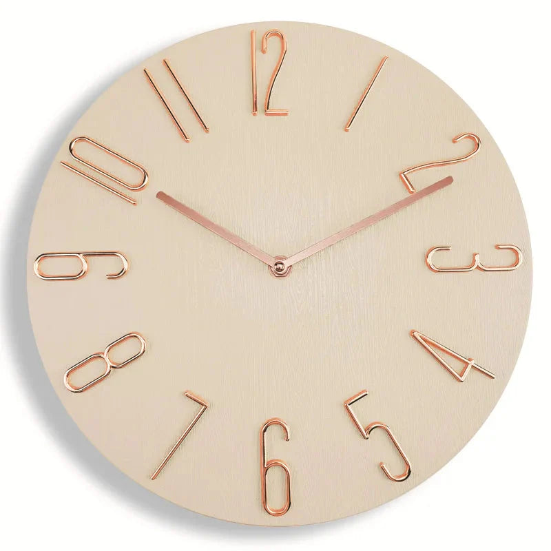 Nordic Style Home Wall Clock No Second Hand Simple Quartz 30"