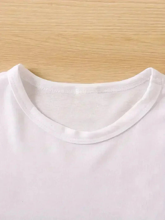 Fashion Bonjour Paris Text Print Short Sleeve Printed T Shirt Casual Clothing Women's T-Shirt Graphic Clothing Top Tee