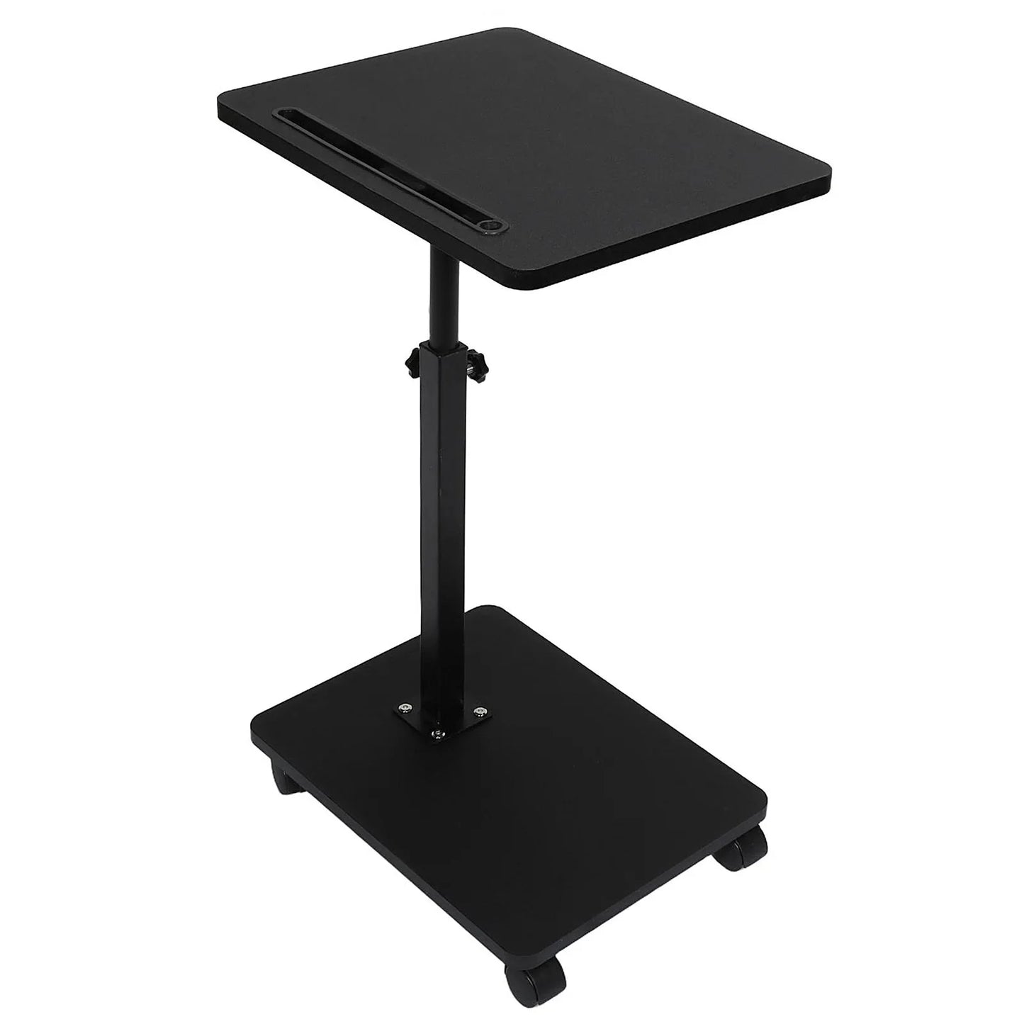 Adjustable Roller Movable Wood Table With Groove For Ipad F360 Rotating Tabletop Mobile Stand Home Office Tray Standing Rolling