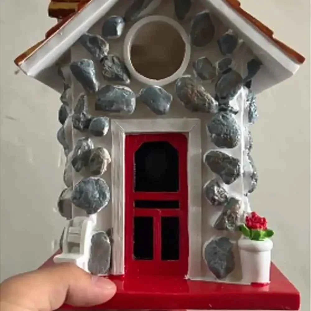 Crafts Resin Bird House Durable Hanging Bird Feeder Exquisite Garden Bird Villas Courtyard