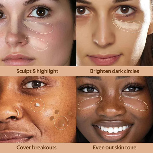 Lakerain Multi-purpose Concealer For Face Covers Freckles Even Skin Tone Moisturizing Long-lasting Sculpting Liquid Concealer