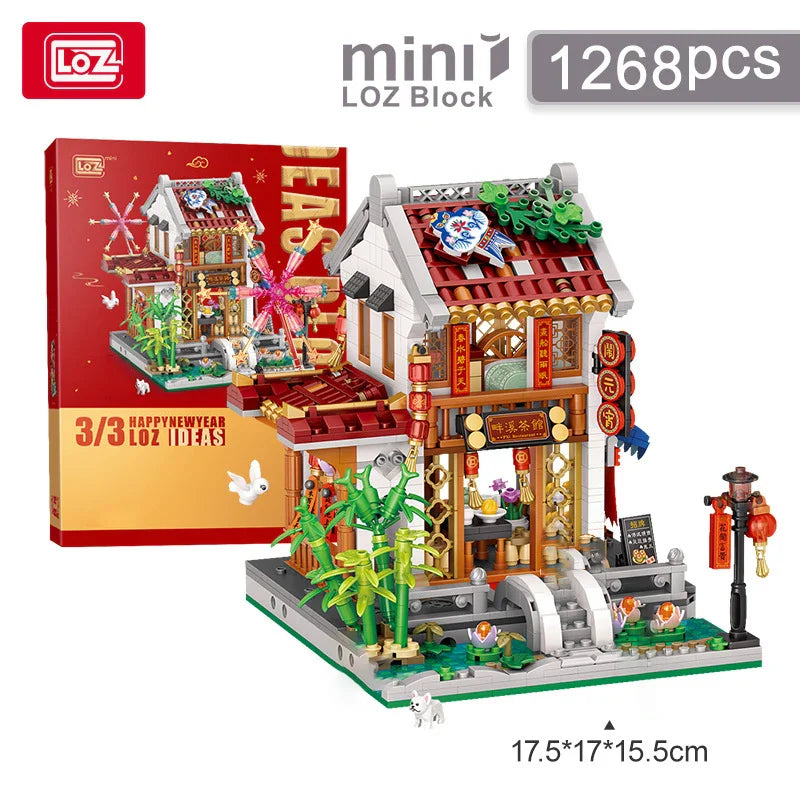 LOZ 1923 Street View Lantern Festival Pavilion Building Block Set
