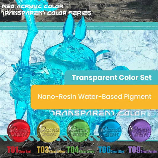6 Bottle/Set Water-based Paint Metallic Color Transparent Color For Coloring Spraying Pigment DIY Model Coloring Supplies
