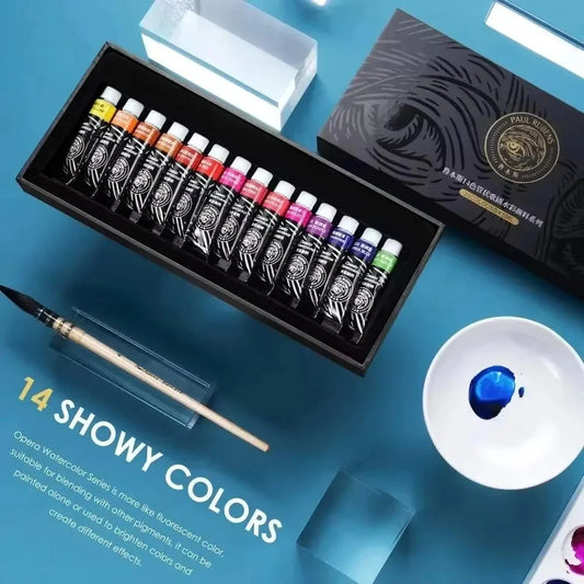 Paul Rubens Professional Watercolors Paint 14 Colors X 5ml Tube High Color Non-toxic Watercolor Set Art and Drawing Supplies