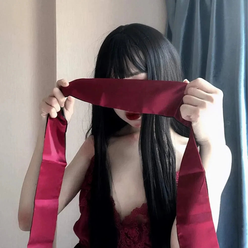 High quality - Satin Bandage Blindfold Eye Mask Sexy Playsuit Lingerie Accessories,Effective light blocking,1.5 m - Hot Sale.