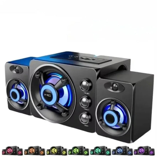 HIFI 3D Stereo Speakers Upgrade With LED Light AUX USB Wired Wireless Bluetooeh 5.0 Audio Home Theater Surround Sound Bar TV