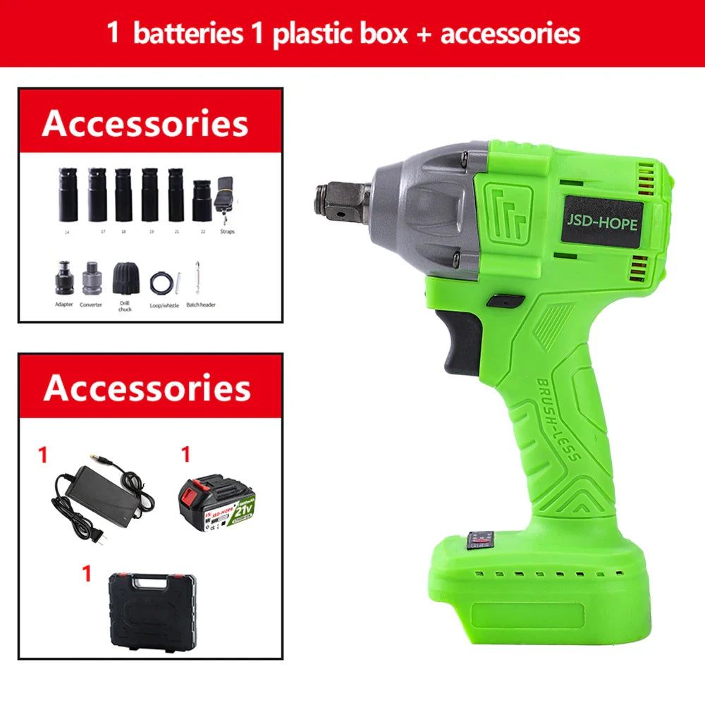 Brushless electric wrench High torque lithium charging wrench impact auto repair frame worker sleeve wind cannon