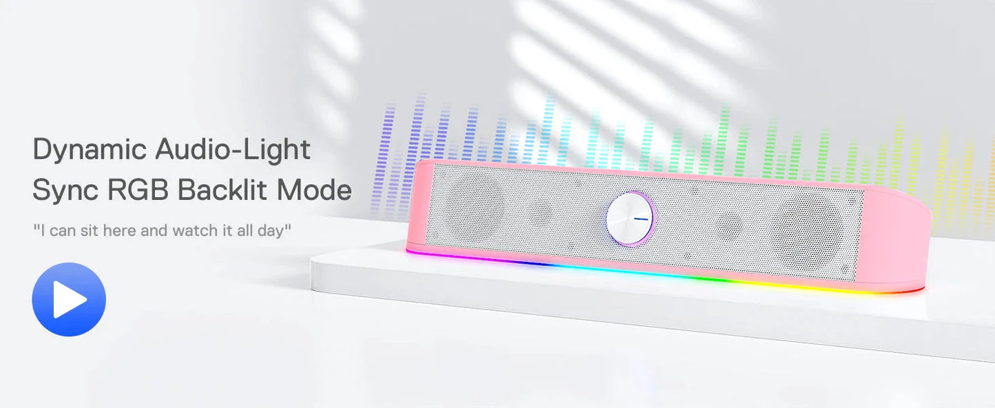 Redragon GS560 Adiemus RGB Desktop Soundbar - 2.0 Channel USB-Powered Gaming Speaker