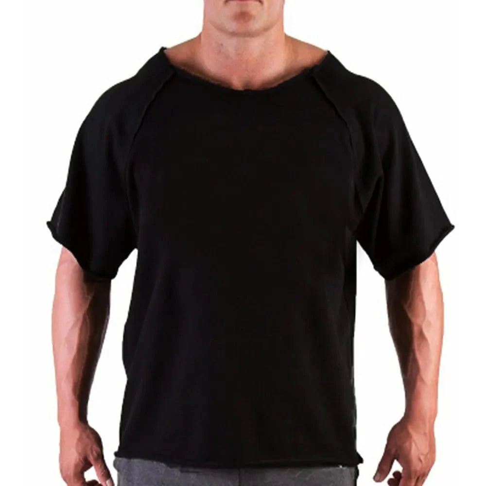 Fashion Men O-Neck T-Shirts Casual Bat Shirt Fitness Gym Wear Bodybuilding Workout Short Sleeve Tee Tops Shirts For Male