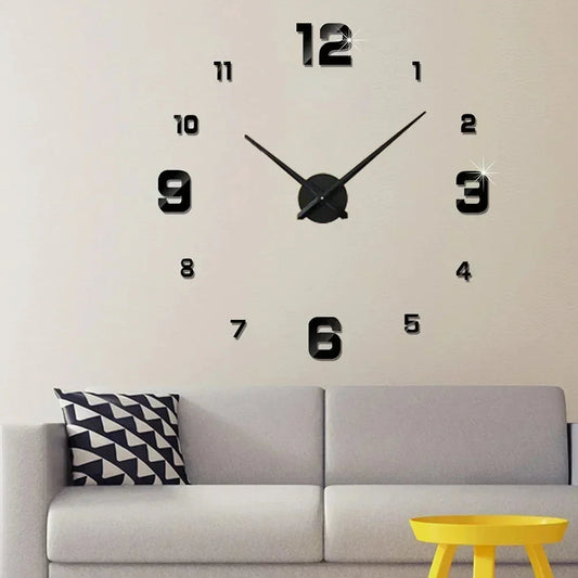 Garden Acrylic Mirror Digital Sticker Wall Clock 16"