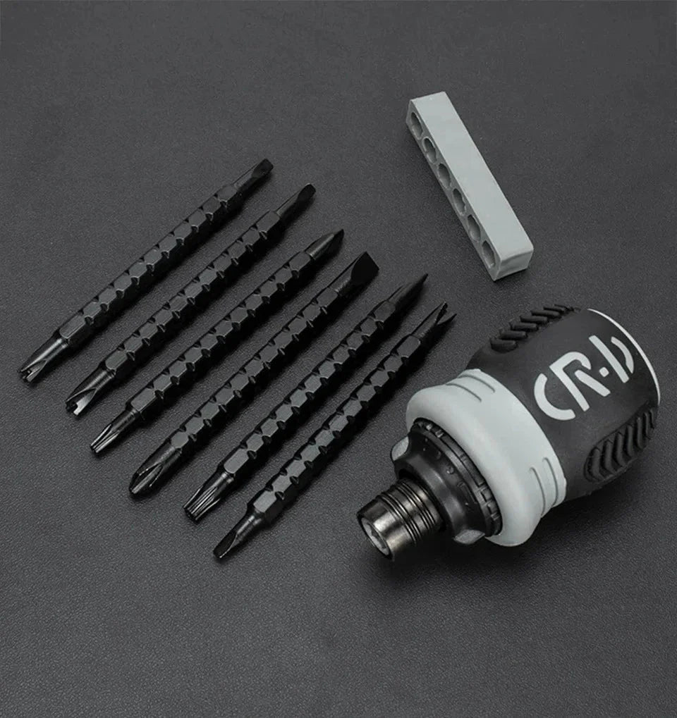 Mini Ratchet Precision Screwdriver Magnetic 13 In 1 Telescopic Labor-Saving Hand Tool Phillips Slotted Dual-purpose Head
