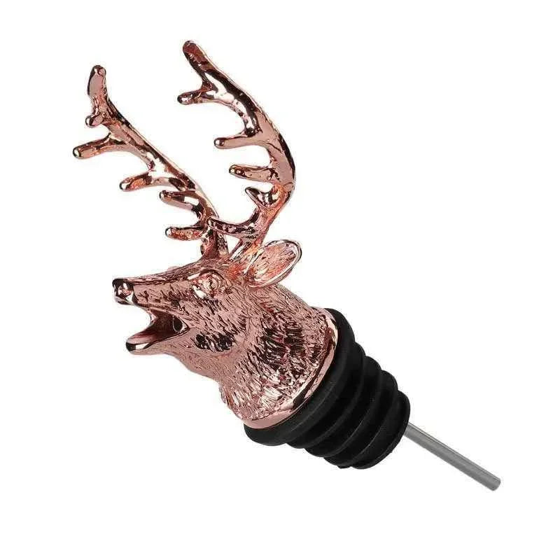 Zinc Alloy Steel Deer Stag Head Wine Pourer Unique Rhinoceros Lion Wine Bottle Stoppers Wine Aerators Bar Tools