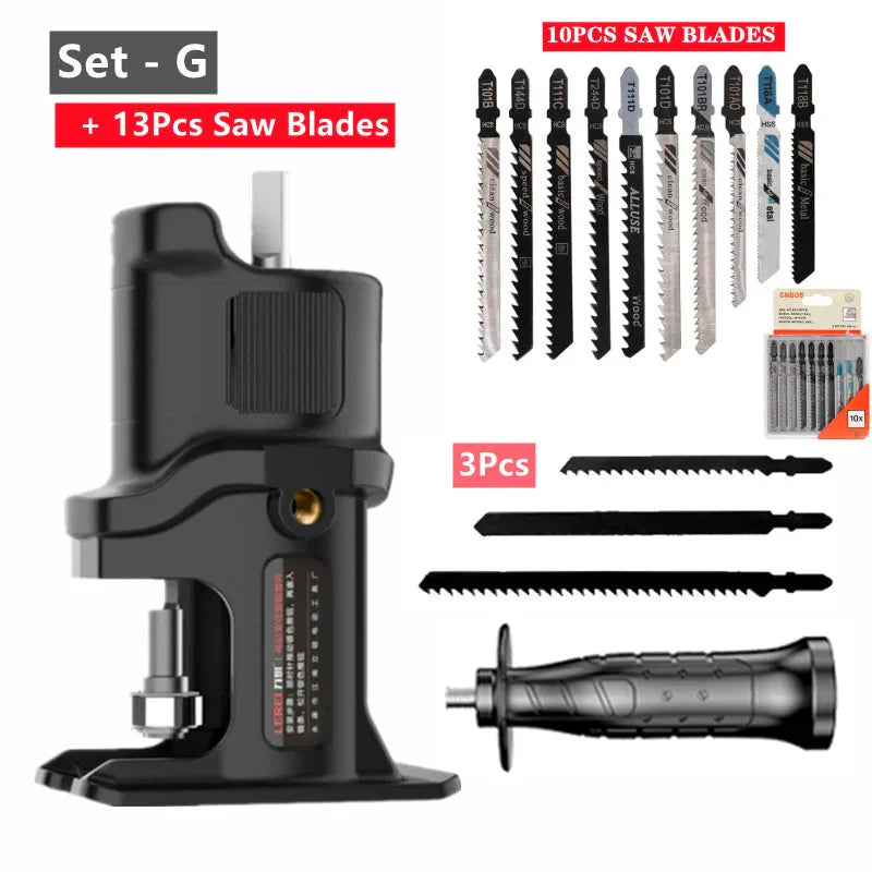 Portable Reciprocating Saw Adapter Electric Drill Modified Electric JigSaw Curve Saw Power Tool for Wood PVC Steel Pipe Cutting