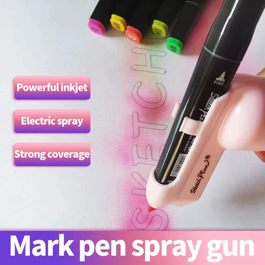 Art Electric Spray Pen Airbrush Set Inkjet Painting Brush Washable Spray Painting Hand Drawn Art Supplies Multi-function Color