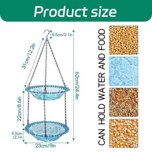 Hanging Bird Bath Hanging Bird-Feeder- Garden BirdBath Tray Wildlife Feeder Plate Water Bowl or Water Bowl for Garden Decoration
