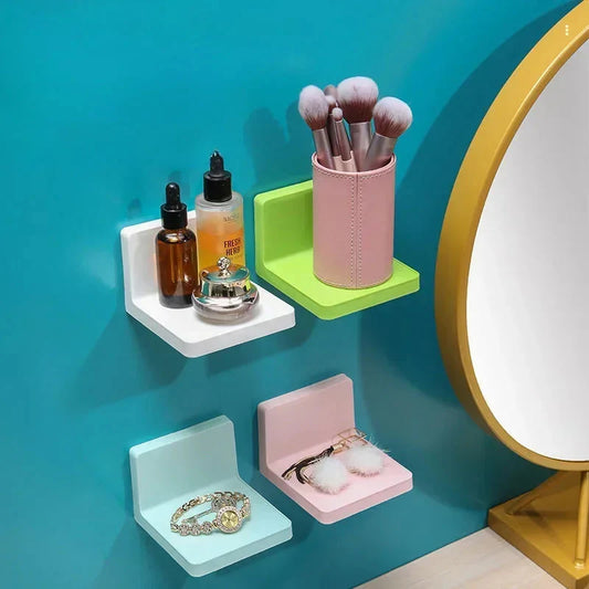 Bathroom Shelf Without Drilling Soap Dish Floating Shelves Plastic Kitchen Organizer Shower Caddy Spice Rack Shipping Free Items