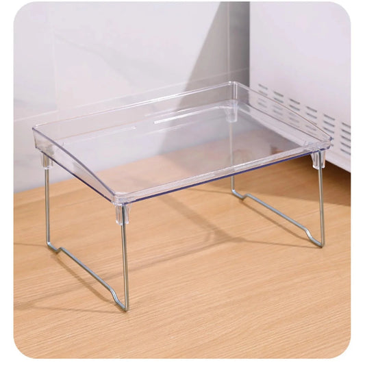 Foldable Desktop Storage Shelf Easy To Assemble Multifunction Large Space Stackable Space Saving Stylish for Bathroom