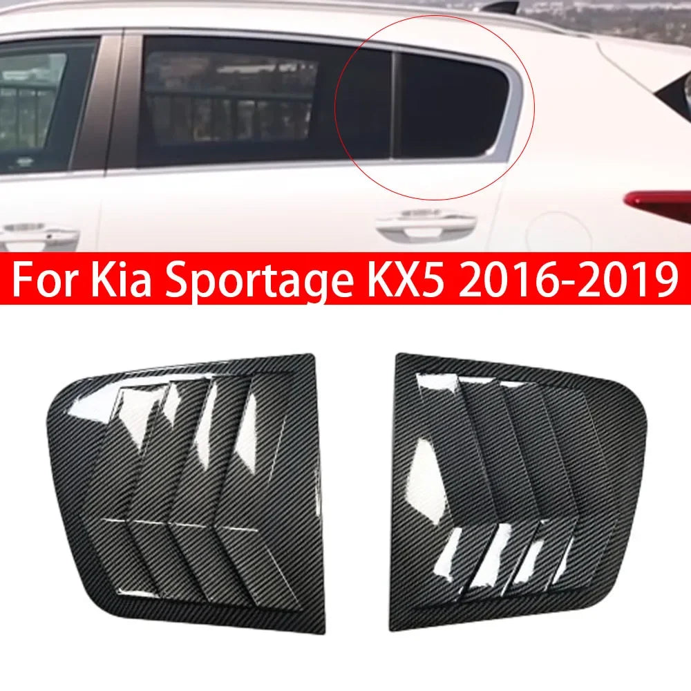 Premium Rear Quarter Window Louver Covers for Kia Sportage KX5 (2016-2019)
