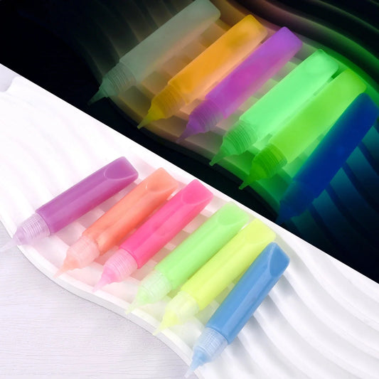 6ml/pc Luminous Pigment Paint Bright Fluorescent Paint Glow In Dark Acrylic Painting Water Color Artwork Party
