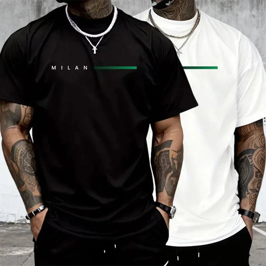 Mens T-shirt Printed Cotton Short Sleeve Daily Casual Tees Outdoor Fitness Sports Jogging Clothing Hot Sales Street Soft T-shirt