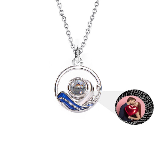 Couples who can customize photos Projection Necklace Pendant Jewelry For Lover Girlfriend