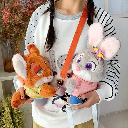 New Zootopia Doll Crossbody Bag Cartoon Judy Hopps Shoulder Bag Holiday Gift Large Capacity Portable Storage Commuter Bag