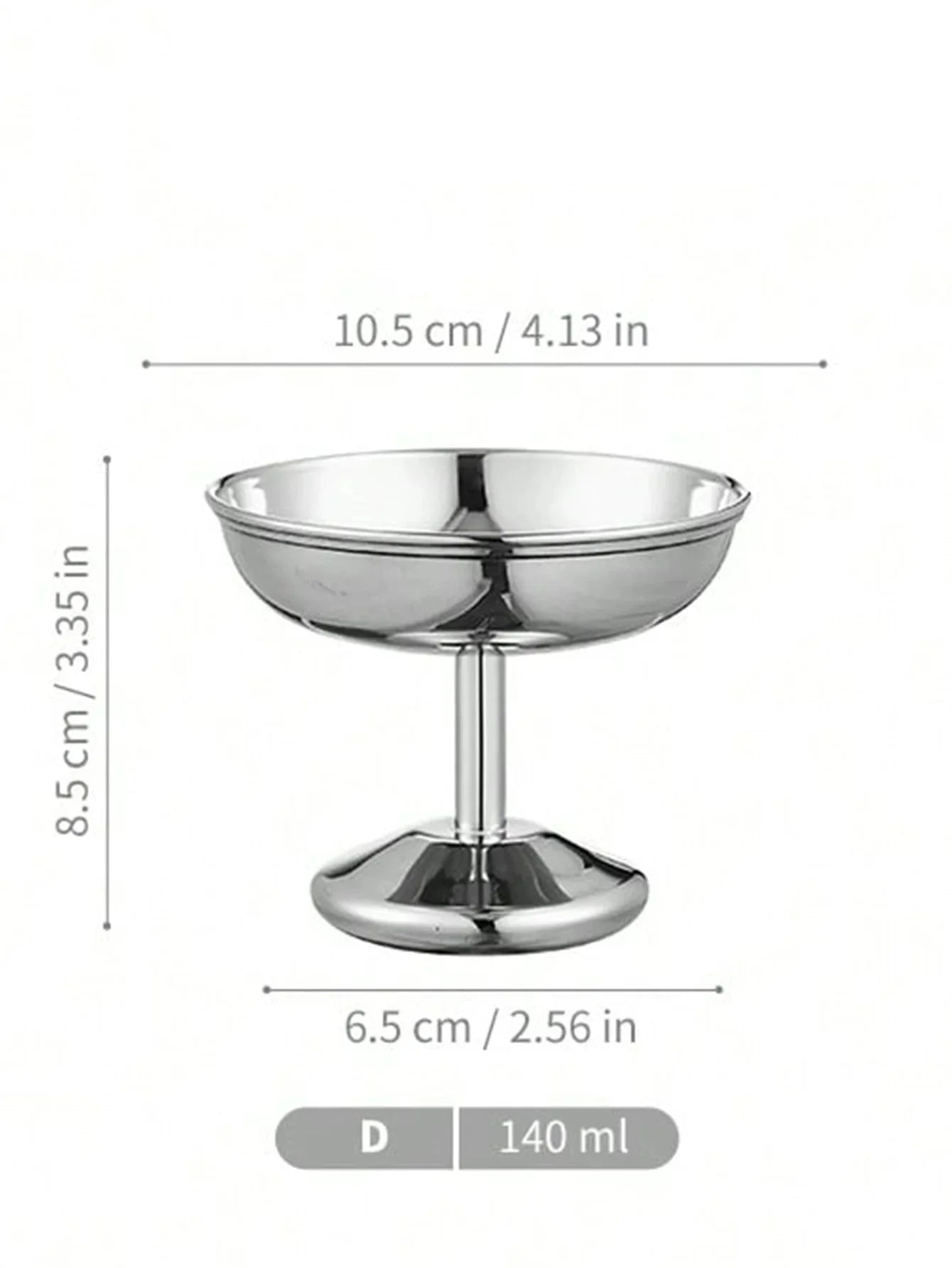 1pc Dessert Plate, Vegetable Bowl, Stainless Steel Ice Cream Cup, Tall Cup, Afternoon Tea Pudding Dessert Cup Cute Plates